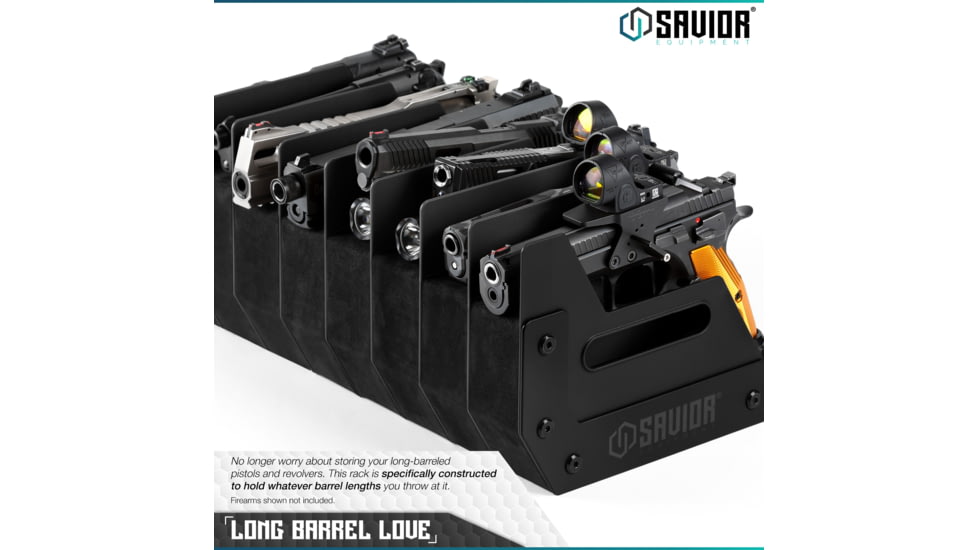 Savior Equipment Pistol Rack, 8-Slot, Black, RK-HAND-X8-BK