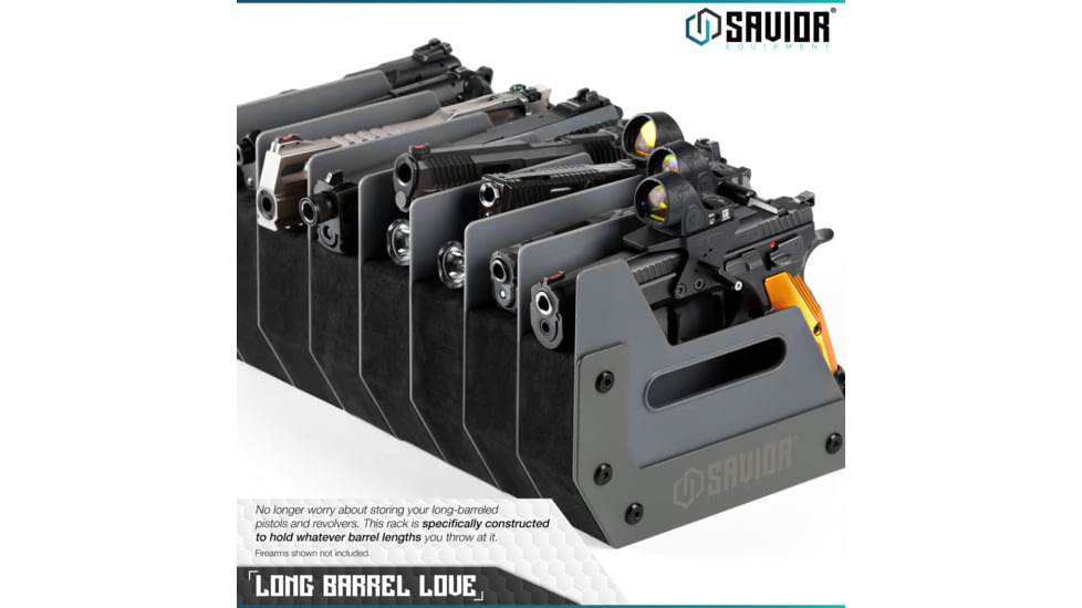 Savior Equipment Pistol Rack, 8-Slot, Gray, RK-HAND-X8-GS