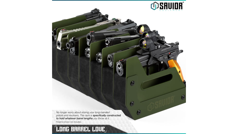 Savior Equipment Pistol Rack, 8-Slot, OD Green, RK-HAND-X8-OG