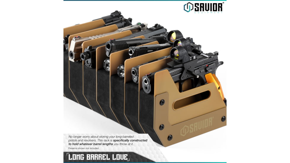 Savior Equipment Pistol Rack, 8-Slot, RAL 8000 Tan, RK-HAND-X8-TN