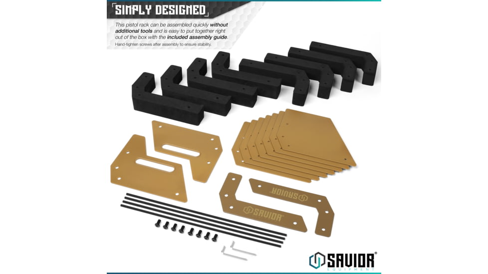 Savior Equipment Pistol Rack, 8-Slot, RAL 8000 Tan, RK-HAND-X8-TN