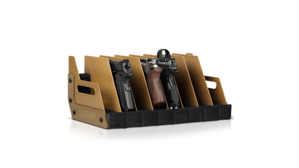 Savior Equipment Pistol Rack, 8-Slot, RAL 8000 Tan, RK-HAND-X8-TN