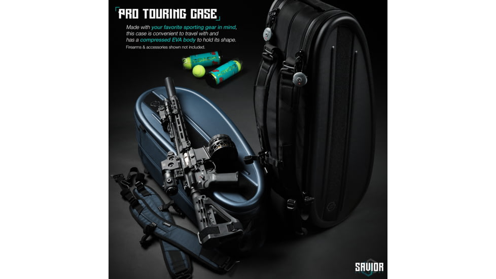 Savior Equipment Pro Touring Single Or Double Rifle Case, Icon Variant, Black, RB-TENNIS-VER2-BK