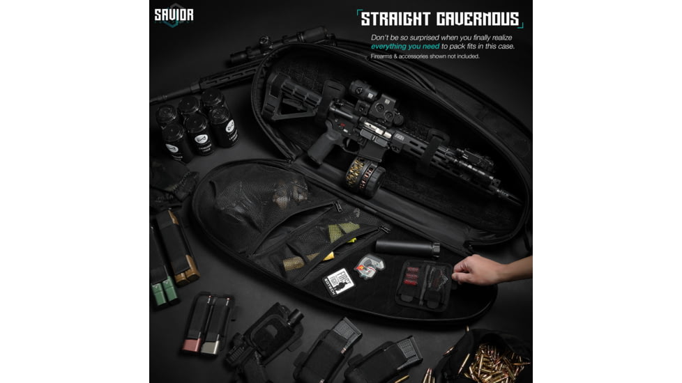 Savior Equipment Pro Touring Icon Variant Single/Double Rifle Case, Black, 31in L x 11.5in H x 3.5in D, RB-TENNIS-VER2-BK