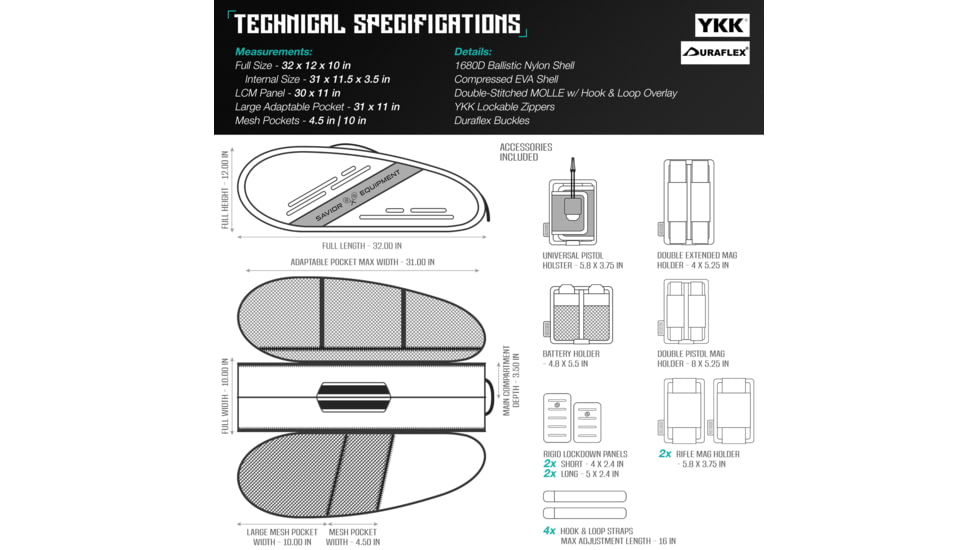 Savior Equipment Pro Touring Single Or Double Rifle Case, Icon Variant, Black, RB-TENNIS-VER2-BK