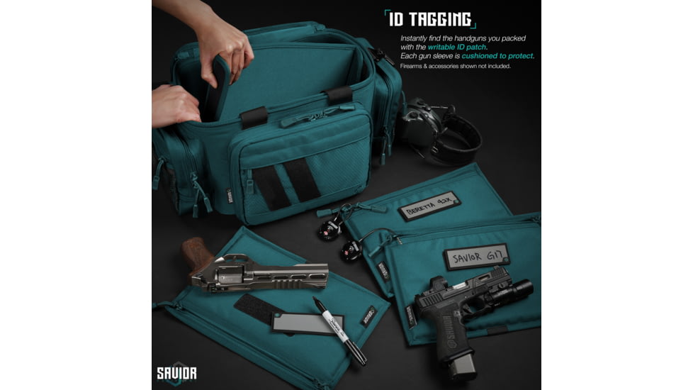 Savior Equipment Replacement Pistol Sleeve for Specialist Range Bag - 3 Pack, Savior Teal, 12.25 x 8.75 x 0.5, HC-RA3GUN-SPARE-3PC-TE