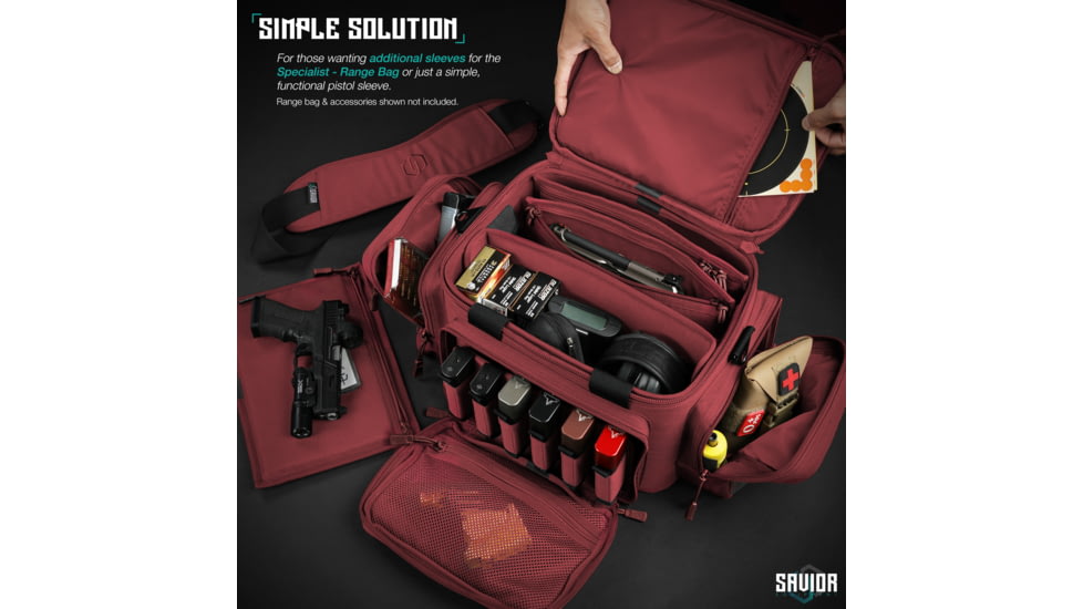 Savior Equipment Replacement Pistol Sleeve for Specialist Range Bag - 3 Pack, Sedona Red, 12.25 x 8.75 x 0.5, HC-RA3GUN-SPARE-3PC-RD