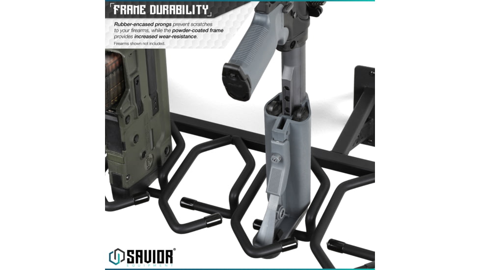 Savior Equipment Rifle Wall Rack, Black, RK-RIF6-WALL-BK