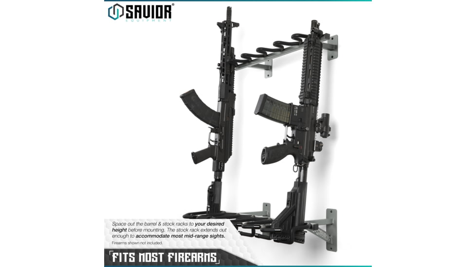 Savior Equipment Rifle Wall Rack, Gray, RK-RIF6-WALL-GS