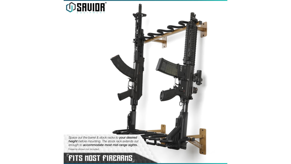 Savior Equipment Rifle Wall Rack, RAL 8000 Tan, RK-RIF6-WALL-TN