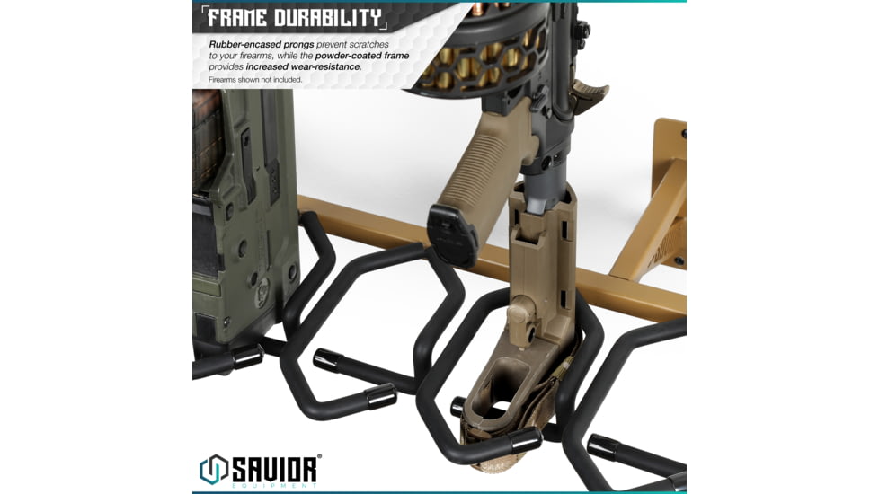 Savior Equipment Rifle Wall Rack, RAL 8000 Tan, RK-RIF6-WALL-TN