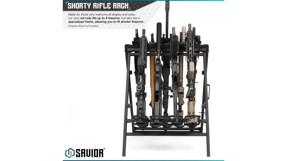 Savior Equipment Shorty Rifle Rack, Black, RK-SBR9-ST-BK