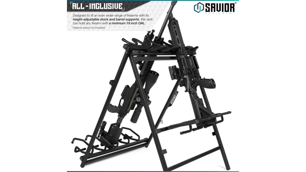 Savior Equipment Shorty Rifle Rack, Black, RK-SBR9-ST-BK