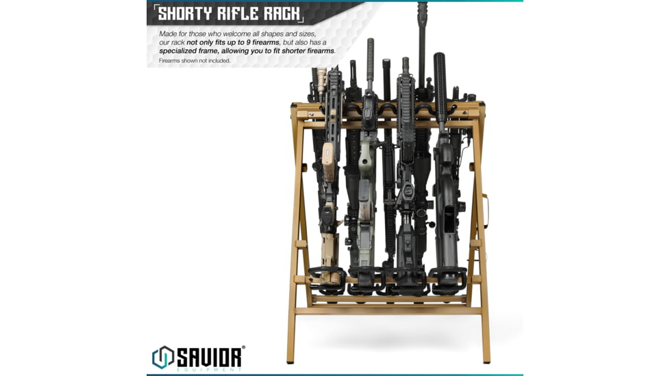 Savior Equipment Shorty Rifle Rack, RAL 8000 Tan, RK-SBR9-ST-TN