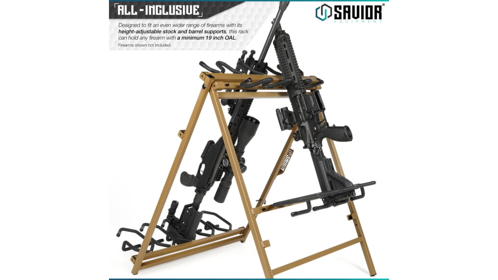 Savior Equipment Shorty Rifle Rack, RAL 8000 Tan, RK-SBR9-ST-TN