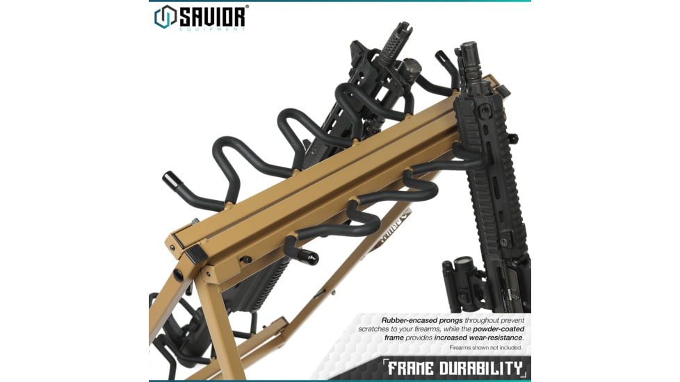 Savior Equipment Shorty Rifle Rack, RAL 8000 Tan, RK-SBR9-ST-TN