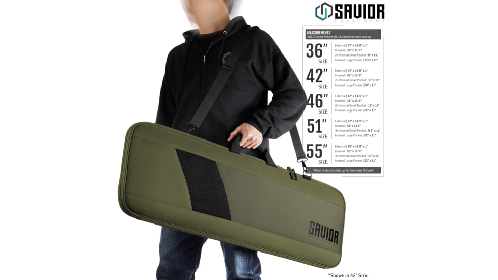 Savior Equipment Specialist 36in Single Rifle Case, OD Green, 36 x 14.5 x 1, RB-SG36-WS-OG