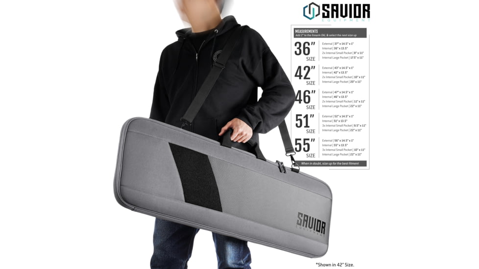 Savior Equipment Specialist 42in Single Rifle Case, Gray, 42 x 14.5 x 1, RB-SG42-WS-GS