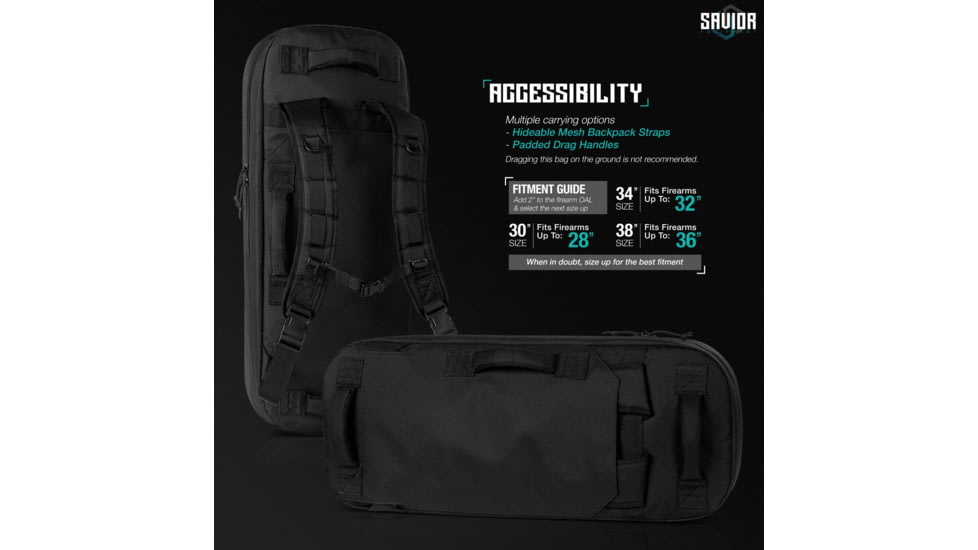 Savior Equipment Specialist Covert Single Rifle Case, Black, RB-SGSPORT38-WS-BK