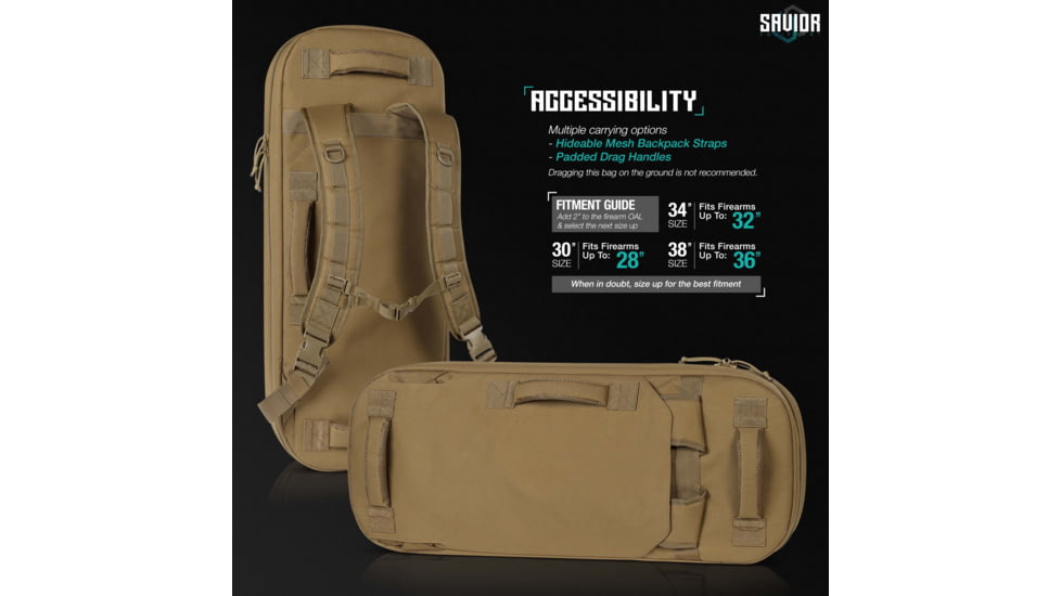 Savior Equipment Specialist Covert Single Rifle Case, Dark FDE, RB-SGSPORT38-WS-TN