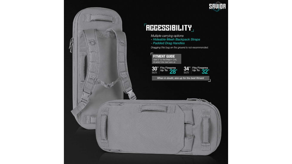 Savior Equipment Specialist Covert Single Rifle Case, Grey, 33in H x 12.5in L x 3in W, RB-SGSPORT34-WS-GS