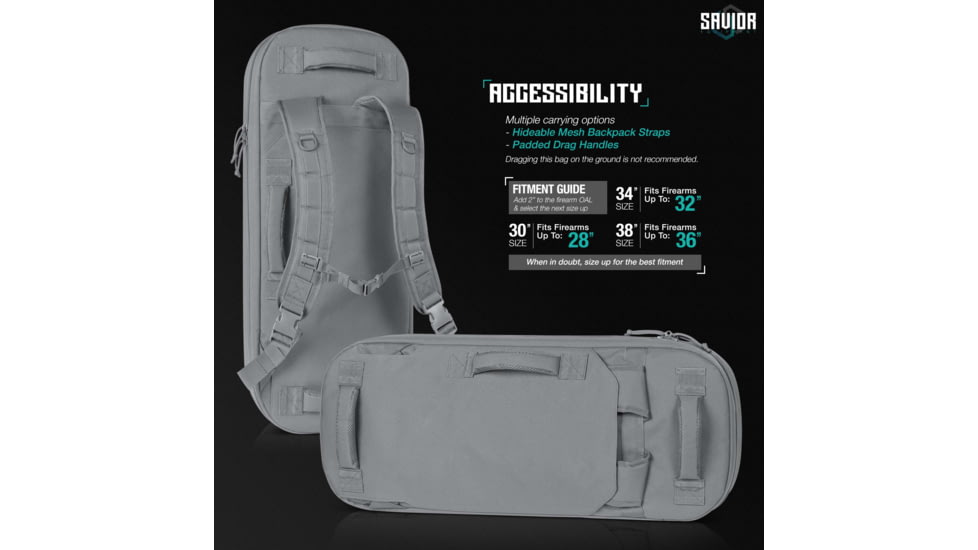 Savior Equipment Specialist Covert Single Rifle Case, SW Gray, RB-SGSPORT38-WS-GS