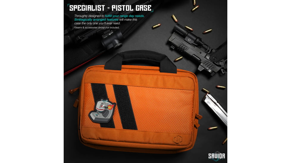 Savior Equipment Specialist Double Pistol Bag, Hi-Viz Orange, HC-DGSPORT-WS-AN
