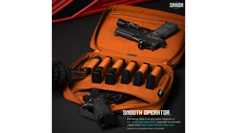 Savior Equipment Specialist Double Pistol Bag, Hi-Viz Orange, HC-DGSPORT-WS-AN