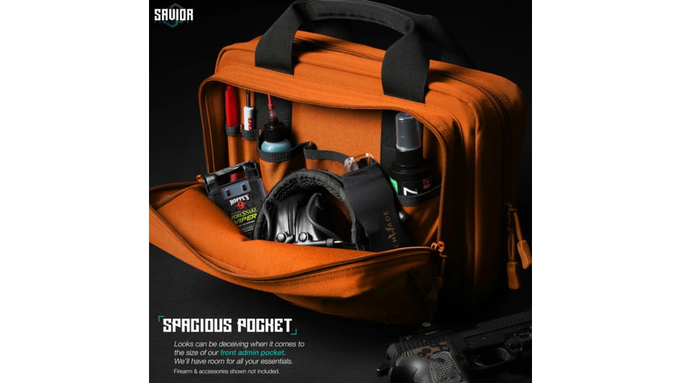 Savior Equipment Specialist Double Pistol Bag, Hi-Viz Orange, HC-DGSPORT-WS-AN