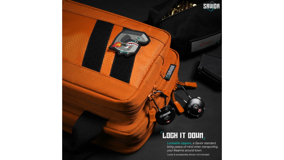 Savior Equipment Specialist Double Pistol Bag, Hi-Viz Orange, HC-DGSPORT-WS-AN
