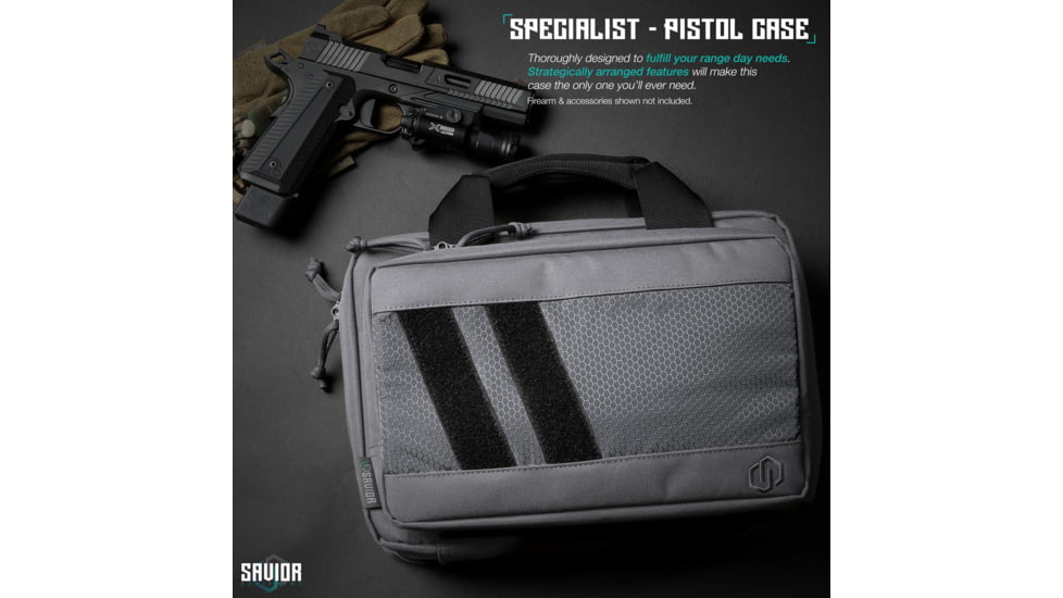 Savior Equipment Specialist Double Pistol Case, Gray, HC-DGSPORT-WS-GS