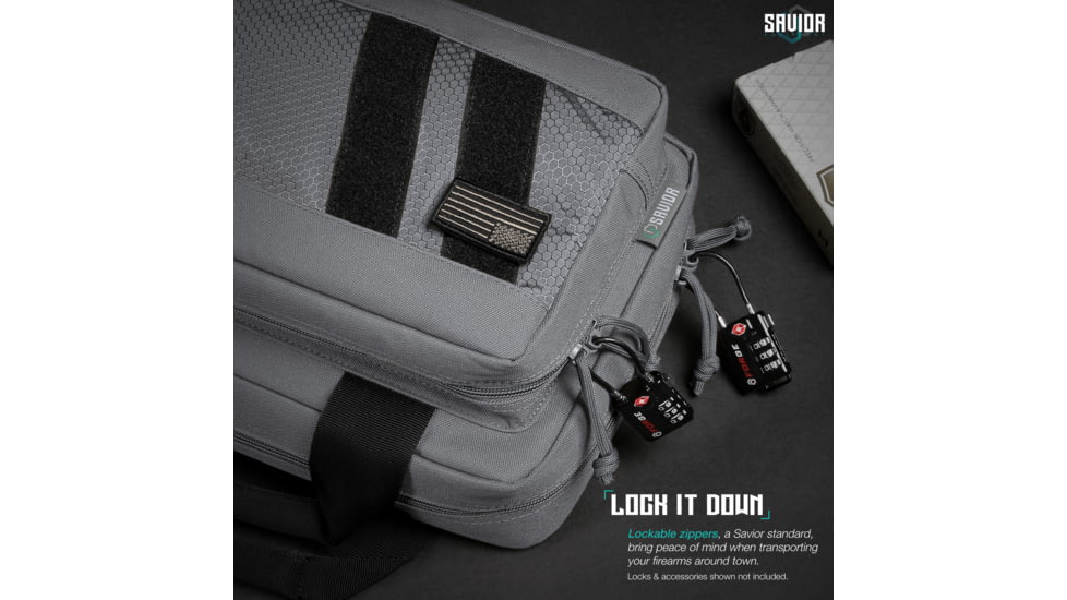 Savior Equipment Specialist Double Pistol Case, Gray, HC-DGSPORT-WS-GS