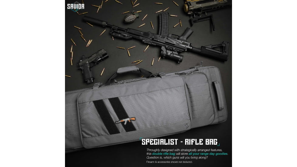 Savior Equipment Specialist Double Rifle Case, Grey, 35in L x 13in H, RB-3613DG-WS-GS