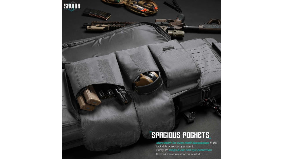 Savior Equipment Specialist Double Rifle Case, Grey, 35in L x 13in H, RB-3613DG-WS-GS