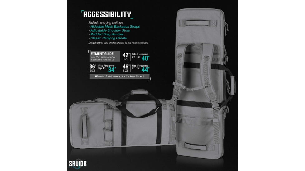 Savior Equipment Specialist Double Rifle Case, Grey, 35in L x 13in H, RB-3613DG-WS-GS