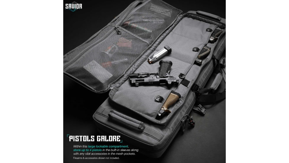 Savior Equipment Specialist Double Rifle Case, Grey, 45in L x 13in H, RB-4613DG-WS-GS