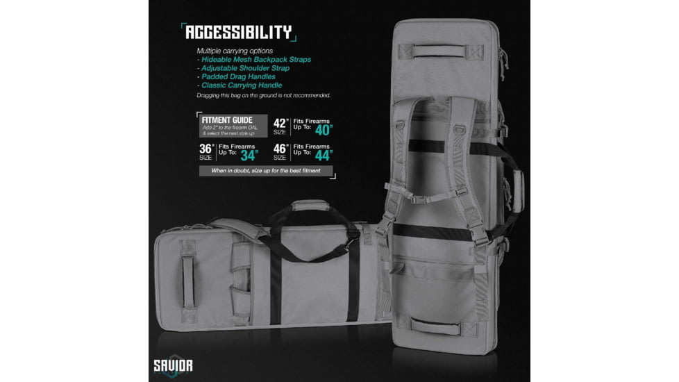 Savior Equipment Specialist Double Rifle Case, Grey, 45in L x 13in H, RB-4613DG-WS-GS
