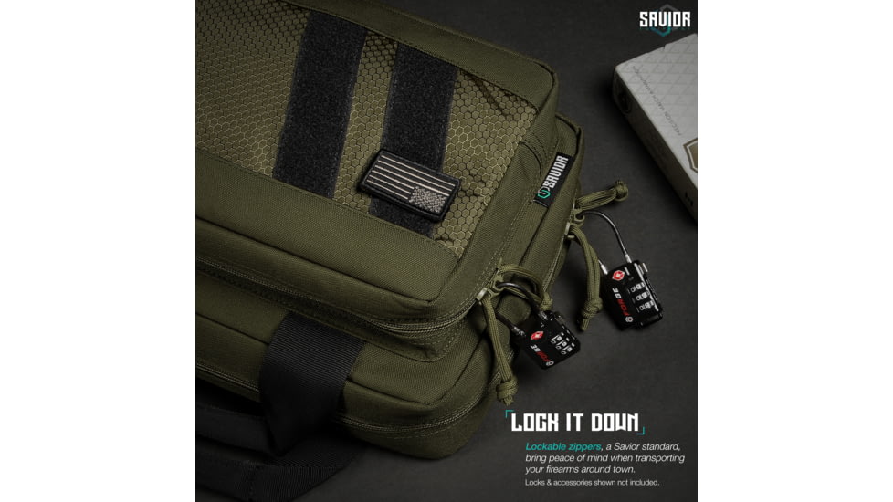 Savior Equipment Specialist Double Pistol Case, OD Green, HC-DGSPORT-WS-OG