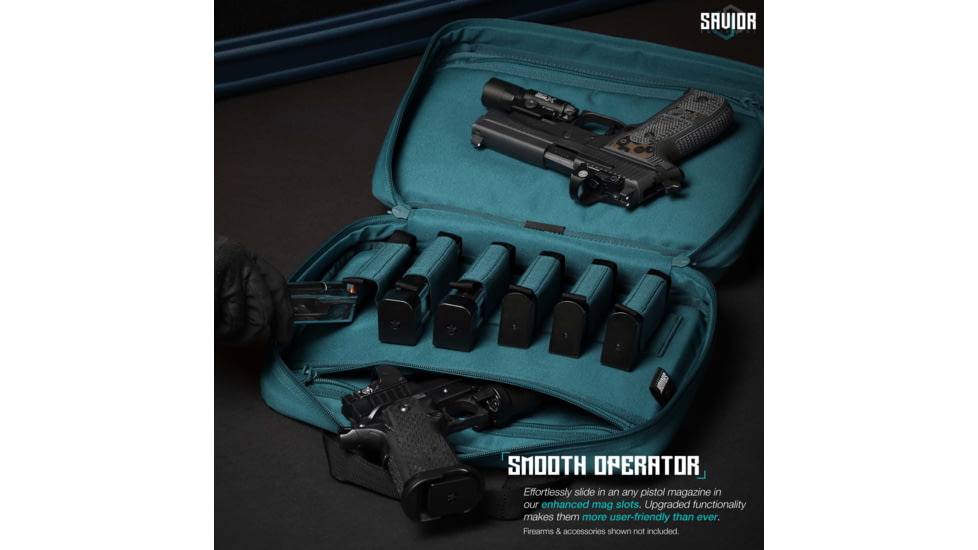 Savior Equipment Specialist Double Pistol Case, Savior Teal, 12.5x8.5x2.5in, HC-DGSPORT-WS-TE