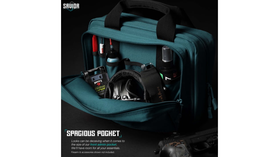 Savior Equipment Specialist Double Pistol Case, Savior Teal, 12.5x8.5x2.5in, HC-DGSPORT-WS-TE