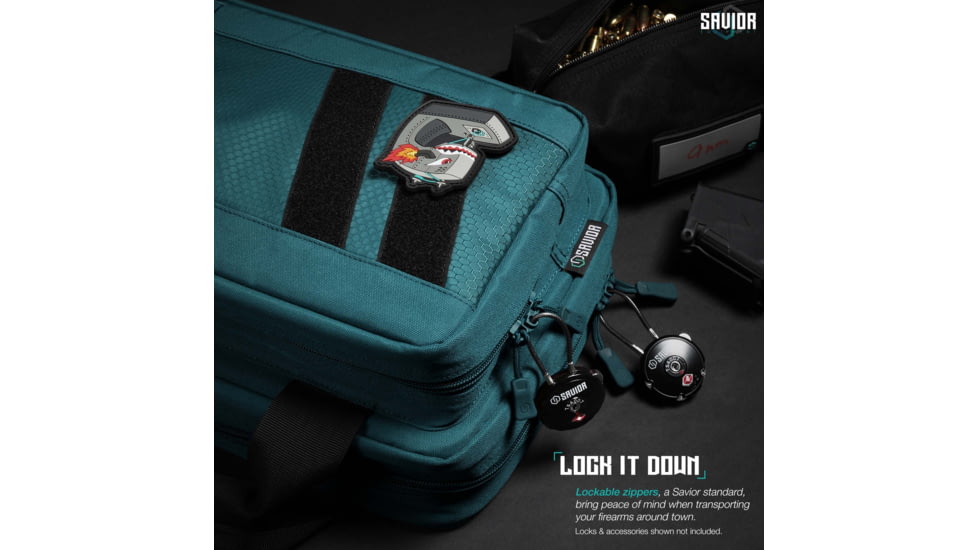 Savior Equipment Specialist Double Pistol Case, Savior Teal, 12.5x8.5x2.5in, HC-DGSPORT-WS-TE