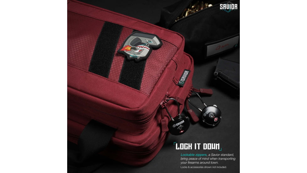 Savior Equipment Specialist Double Pistol Case, Sedona Red, 12.5x8.5x2.5in, HC-DGSPORT-WS-RD