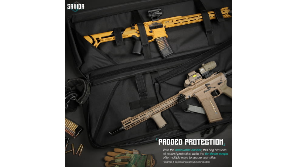 Savior Equipment Specialist Double Rifle Case, 42in, Black, RB-4213DG-WS-BK
