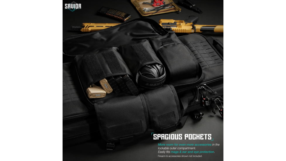 Savior Equipment Specialist Double Rifle Case, 46in, Black, RB-4613DG-WS-BK