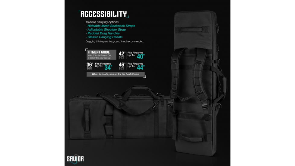 Savior Equipment Specialist Double Rifle Case, 46in, Black, RB-4613DG-WS-BK