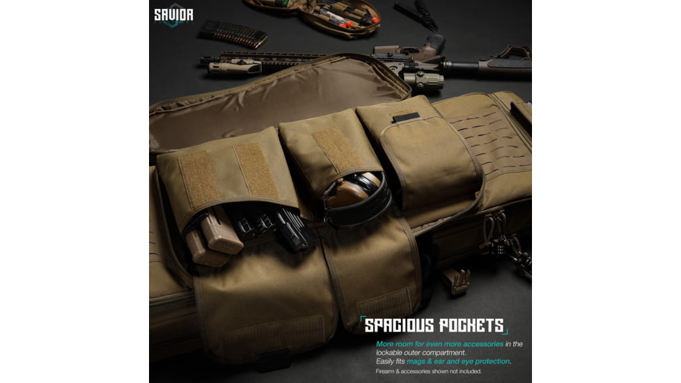 Savior Equipment Specialist Double Rifle Case, 46in, Dark FDE, RB-4613DG-WS-TN