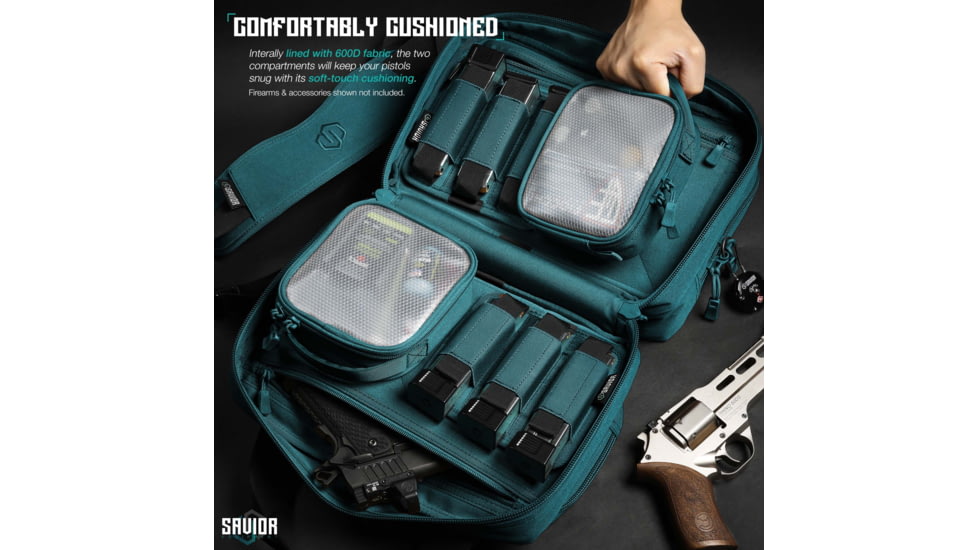Savior Equipment Specialist Pistol Mni Range Bag, Savior Teal, 13in L x 9in H x 8in W, RA-DGSPWS-MINI-TE