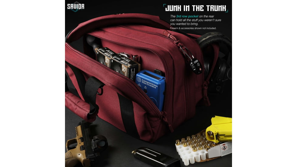 Savior Equipment Specialist Pistol Mni Range Bag, Sedona Red, 13in L x 9in H x 8in W, RA-DGSPWS-MINI-RD