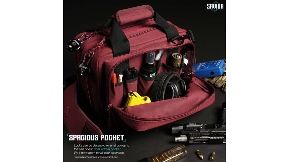 Savior Equipment Specialist Pistol Mni Range Bag, Sedona Red, 13in L x 9in H x 8in W, RA-DGSPWS-MINI-RD