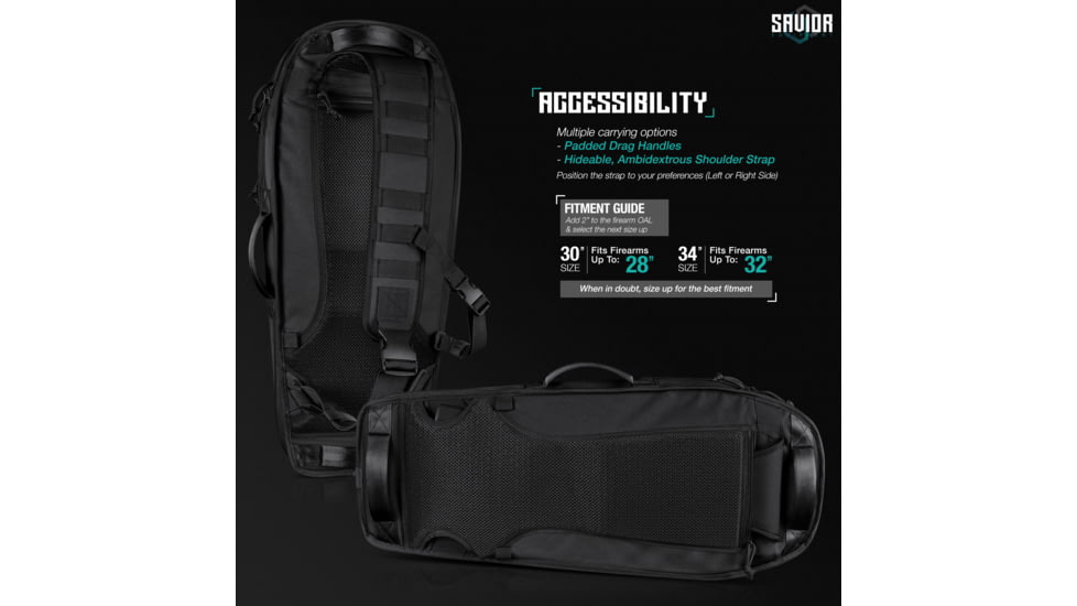 Savior Equipment T.G.B Coffin Covert Single Rifle Case, 30in, Black, RB-COVERT30-SS-BK